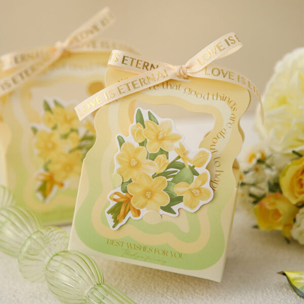 yellow wedding favors boxes